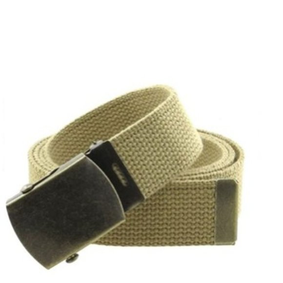 Lot 12 Army Canvas Web Belt Military Style with Brass Buckle Adjustable one size - Picture 2 of 4